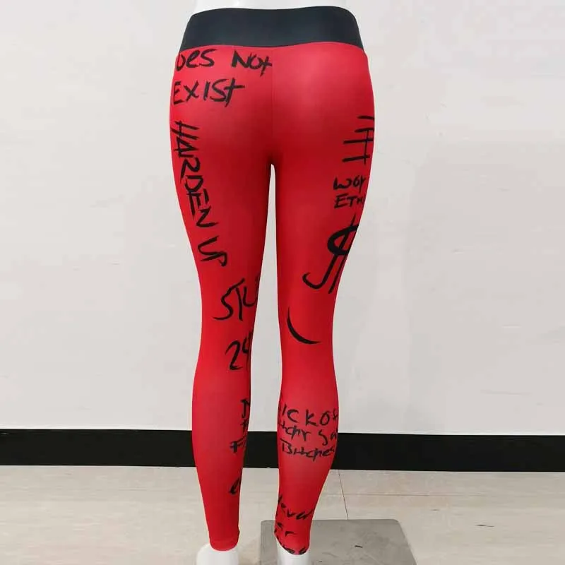 2019 Jaunu Rakstot Drukāšanas Stulpiņi Nodot Hip Elastīga, Augsta Vidukļa Legging Elpojošs Slim Bikses sievietēm