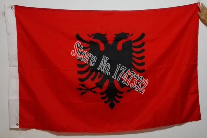 Albānijas Karogs Eiropā, Valsts Karogs Visā Pasaulē karstā pārdot preces 3X5FT 150X90CM Banner misiņa metāla caurumiem
