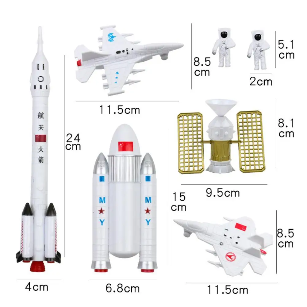 7Pcs Simulēt Kosmosa Raķešu Modelēšana Skaitļi Rotaļlietas, kas noteikts Bērniem Rotaļlietas Zēniem par Kazlēnu 2 līdz 4 Gadu