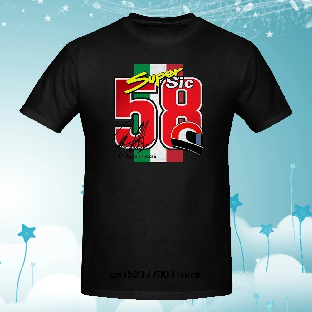 Vīriešu T krekls Marco Simoncelli Super Sic 58 Black smieklīgi t-krekls jaunums tshirt sievietēm