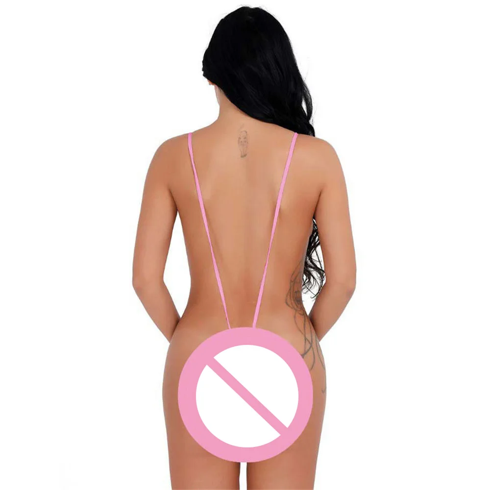 Mikro bikini 2019 Sexy Linga vienkrāsainu V veida Atklātu atpakaļ meitene Pludmalē Sauļoties peldkostīmi sievietēm viens gabals peldkostīms sievietēm monokini