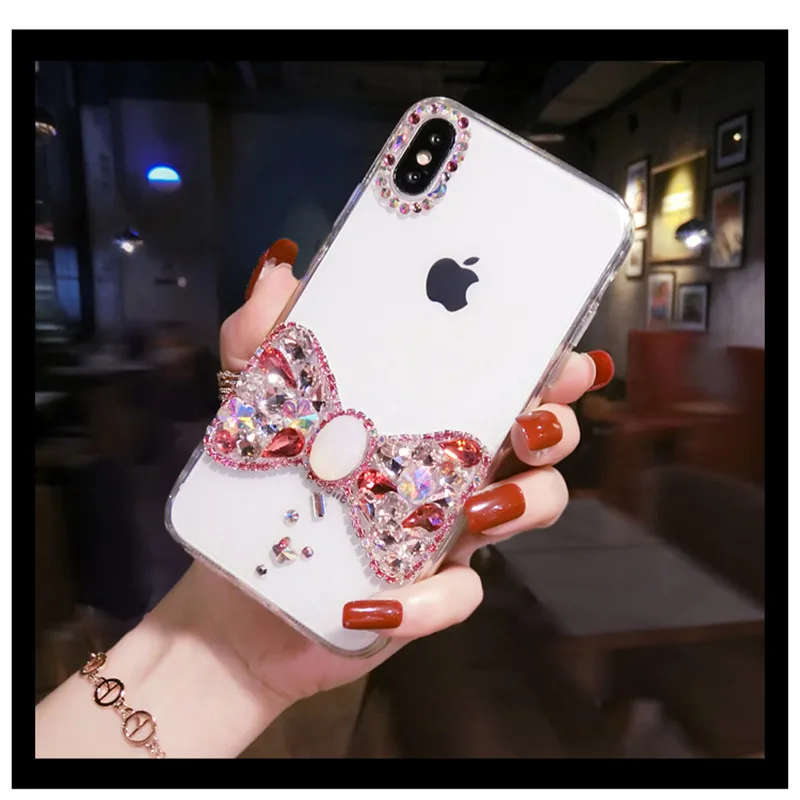 Modes Bling Dimanta Gudrs Liels Bowknot Skaidrs, Crystal Case Cover For Samsung Galaxy Note 20 10 9 8 S20 Ultra S10E S10 S8 S9 Plus
