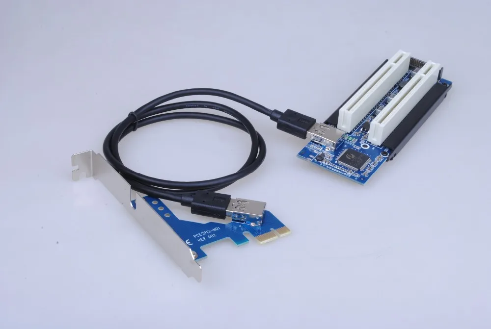 Pievienot jaunu karti PCI Express Dual PCI Adapteris Karte PCIe x1 Maršrutētāju, lai Vilktu 2 PCI slota Stāvvadu Karte