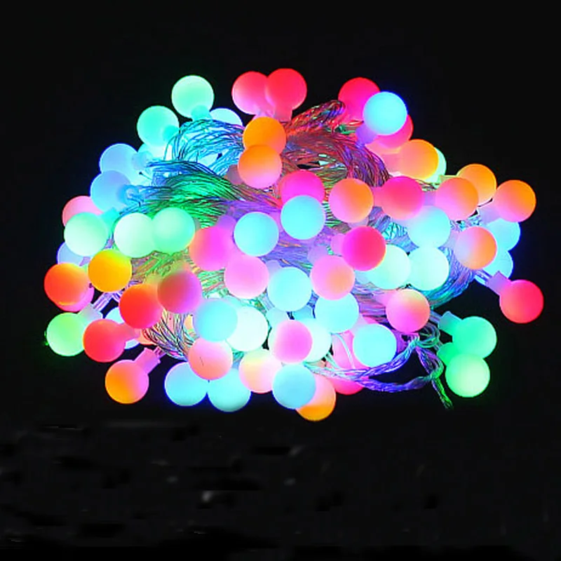 Jaunums Āra apgaismojums LED Bumbu string lampas 10m 100leds Ziemassvētku Gaismas pasaku kāzu dārza kulons vainags apdare