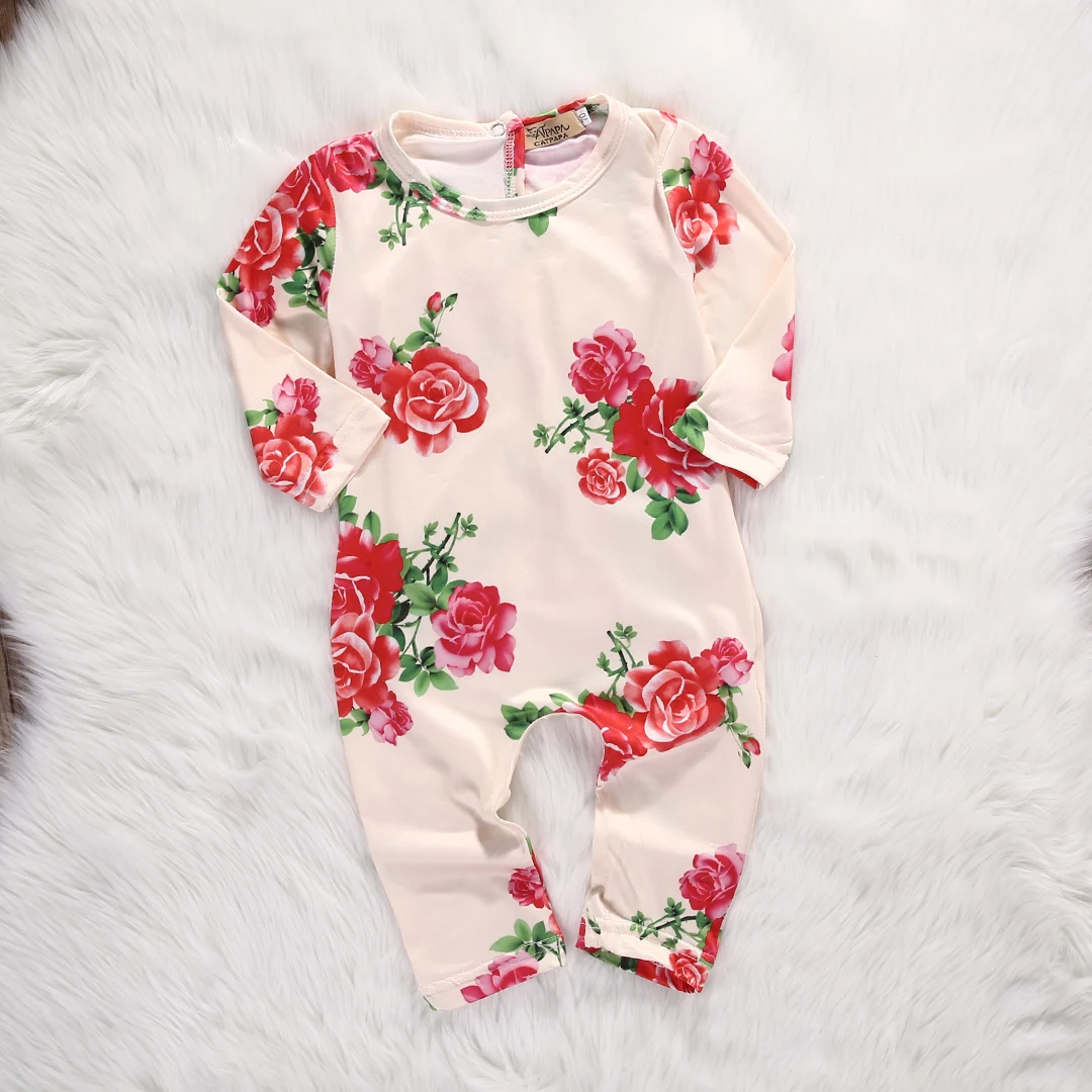 Pudcoco Baby Girl Jumpsuits 0-24M Jaundzimušo Ziedu Kokvilnas Romper Jumpsuit Apģērbs, Apģērbi Vasaras