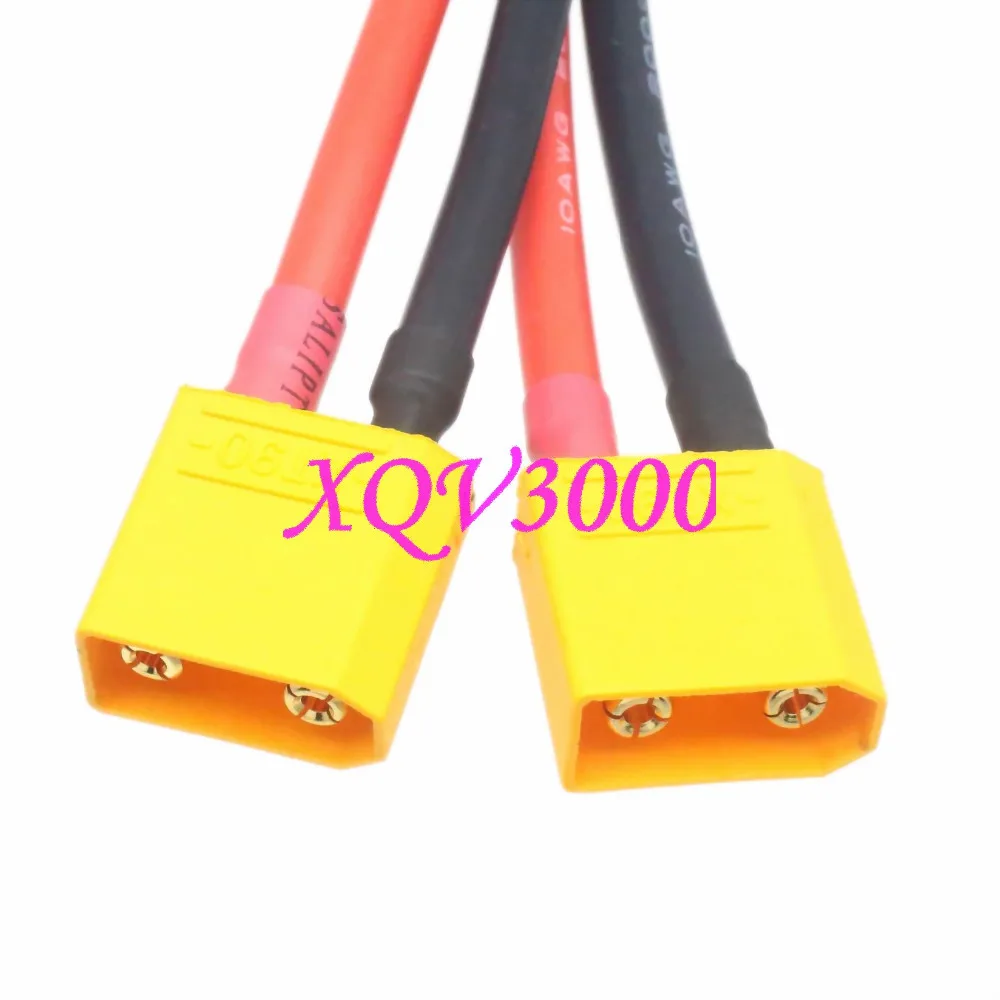 Sieviešu XT90 2x, Vīriešu XT90 Paralēli Y Izmantotu Augstas Kvalitātes Dual akumulatora 10AWG 10CM Vads