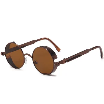 Steampunk Apaļas Saulesbrilles, Vintage, Retro, Saules Brilles, lai Vīrieši Sievietes Stilīgs Mazo Metāla Karkasa Loku, Brilles Gafas de sol