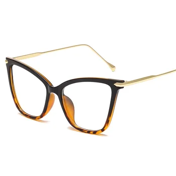 Yoovos Cat Eye Briļļu Rāmji Zīmola Dizainere Optiskās Brilles Rāmji Sieviešu Skaidrs, Metāla Lielu Kadru Okulary Vintage Brilles Sievietēm