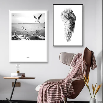 Skandināvijas Vintage Plakātu Eņģeļa Spārnus Mūsdienu Sienu Krāsošana Sievietēm, Plakāti Un Izdrukas Ainavu Dekoratīvās Bildes Mājas Dekoru