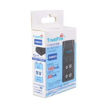 TrustFire 9V USB Lādētājs atkārtoti Uzlādējams Litija Ni-MH Baterijas 6F22 Baterijas Lādētājs, 2 Slots Volt Li-lon baterijas
