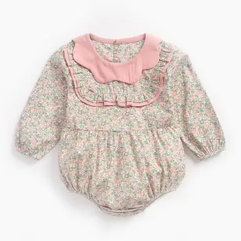 LZH Jaundzimušo Apģērbs Ir 2021. Pavasara Vasaras Baby Ziedu Drukāt garām Piedurknēm Zīdaiņu Kombinezonus Meitenēm jumpsuit Zīdaiņu Apģērbs 0-3 Gadi
