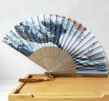 Japāņu puses, Ventilators Ukiyoe Sērfošanu Jūras Viļņu kanaga vas Locīšanas Ventilators eventail galvenais abanico de mano vintage kāzu dod priekšroku un dāvanas