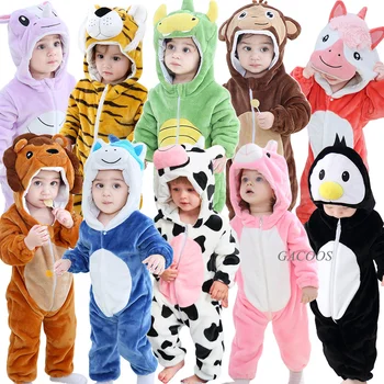 Inflant Jaundzimušo Ziemas Kombinezonus Dzīvnieku Onesie Bērniem Jumpsuit Zēns Meitene (Dungriņi), Baby Panda, Lauva Unicorn Kostīmi Ziemassvētku Pidžamu