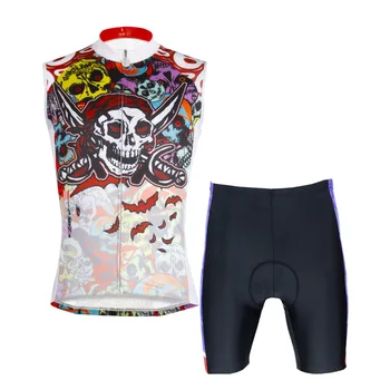 Skelets Pirāts, Modelis Vīriešiem Multicolor bez Piedurknēm Cikla Jersey) Vasaras Ciclismo Ropa Pilna Rāvējslēdzēja Riteņbraukšana Apģērbu Izmēru S 6XL