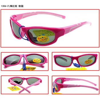 Silikona Bērnu Polarizētās Saulesbrilles, Divu krāsu Gredzenu Aizsardzības Eyemirror Bērnu Saules Brilles