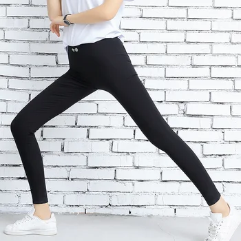 Pavasarī, Rudenī Jaunu korejiešu Divas Pogas Magic Izdilis Bikses Slim Black Zeķes Zīmuli Bikses Elastīgas Bikses, Sievietēm, Lielie izmēri