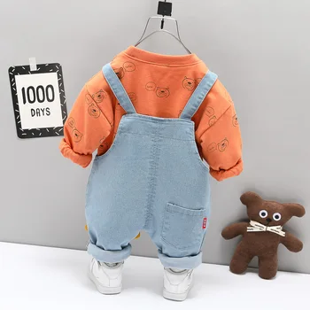 LZH 2021. gada Pavasarī Bērniem Drēbes Gudrs Karikatūras 2gab Apģērbs Zēniem Gadījuma garām Piedurknēm Toddler Komplekti Bērniem no 1-4 Gadiem, Tērps Meitenei