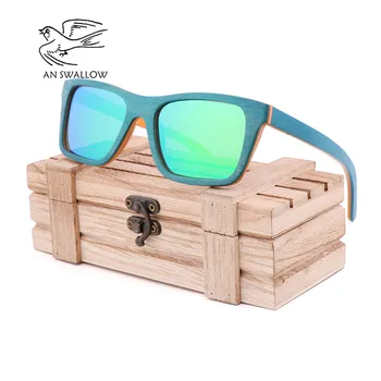 Klasiskās modes dāmas koka saulesbrilles 2019 jaunu skeitborda koka brilles polarizētās KPN objektīvs UV400 bambusa saulesbrilles