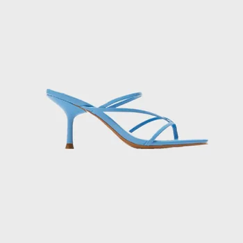 Sieviešu Čības un Sandales Augstas Tievu papēdi Romas Sandales Zilā Slaidi Sievietes zīmolu kurpes 2020 