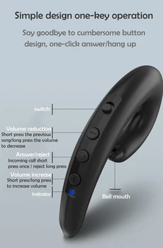 Kaula vadāmība austiņas Bluetooth bezvadu ūdensizturīgs austiņas sporta stereo auss āķis austiņas viegls ne-ausu austiņas