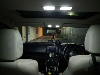 11x Dzidri balts LED numura zīmju apgaismojums+ interjera kartes dome gaismas komplekts spuldzes Mazda par madza CX-5 2013. - 2017. gadam Lampas Piederumi