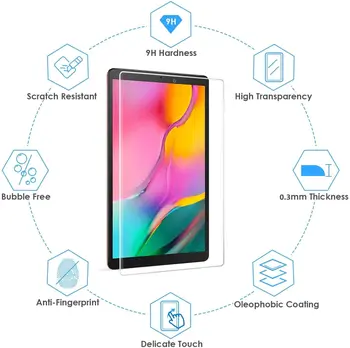 Tablete Rūdīta Stikla Ekrāna Aizsargs Vāciņš Samsung Galaxy Tab 10.1 2019 T510 T515 HD Acu Aizsardzība Rūdīts Filmu
