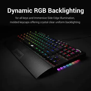 Redragon K588 RGB LED Backlit Programmējams Mechanical Gaming Keyboard switch compact Tenkeyless dizains ar noņemamu Plaukstu balsts