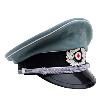 Augstas Kvalitātes otrā pasaules KARA Vācija WH M36 Armijas Virsnieks ir Pelēks Vilnas Cepurīte Militāro Hat Visor Par Cosplay Vākšanu Filmu Sniegumu
