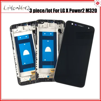 3 Gabals/daudz 5.5 collu LCD Sākotnējā M320 Ekrāna rāmis LG Jauda 2 X Lcd K10 Jaudas Displeju, Touch Panel Stikla Digitizer Montāža