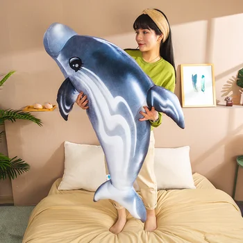 75-110cm Krāsains Varavīksnes Delfīnu Plīša Rotaļlietu, Mīksto Pildījumu Dzīvnieku Lelle Radošs Dzimšanas dienas Dāvana