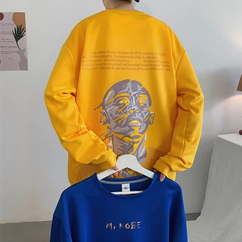 Priekšsēdētāja Kobe Bryant pelēkā vārna sporta Krekls Vīriešu Apģērbu Karikatūra Kobe Attēlu O-veida kakla Hoodies Harajuku Fashion Puloveri Vīriešu Mamba Sudadera