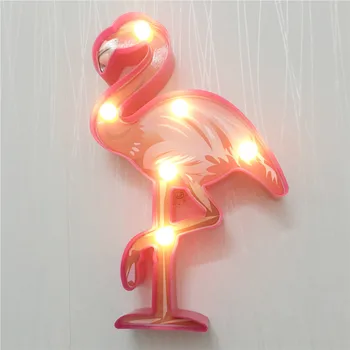 3D Uzlabot LED Flamingo Unicorn Sirēna Nakts Gaismas Telts Zīme Spīdeklis Sienas Lampas Karikatūra Dzīvnieku Izcelsmes Apdare Apgaismojums