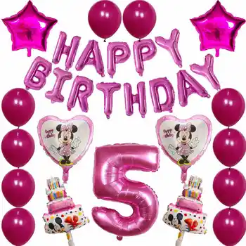 30pcs Mickey Minnie Mouse balonu 30inch numuru lateksa baloni, torte baby duša 1 2 3 4 5 6st Dzimšanas dienas svinības Karikatūra Rotājumi