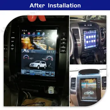 Tesla Ekrāna Android 9.0 Auto Multimedia Player Toyota Land Cruiser 120 Prado Par Lexus GX470 GPS Auto Radio stereo galvas vienības