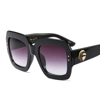 Ir 2021. Lielizmēra Kvadrātveida Saulesbrilles Sievietēm, Vintage, Retro, Saules Brilles Luksusa Zīmolu Black Liela Toņu Sieviešu Brilles Oculos UV400