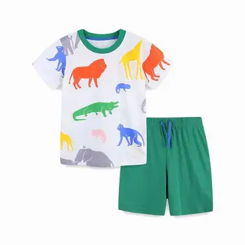 TUONXYE Vasaras Bērnu Apģērbu Boy Cartoon Transportlīdzekļu T Krekls+Bikses Bērniem Īsām Piedurknēm Apģērbu Komplekts Tīņi Sporta Tracksuit