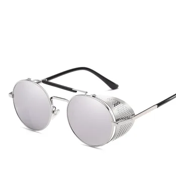 Steampunk Brilles Retro Saulesbrilles Vīriešiem Punk Apaļas Saulesbrilles Sieviešu Zīmola Dizainere, Saules Brilles, Vīriešu UV400 Oculos De Sol