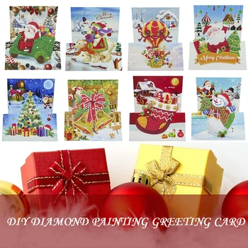 Dimanta Krāsošana Apsveikuma Kartiņu Īpašas Formas Dimanta Izšuvumi Ziemassvētku Kartītes, Pateicības Kartiņas Cross Stitch Kuģiem