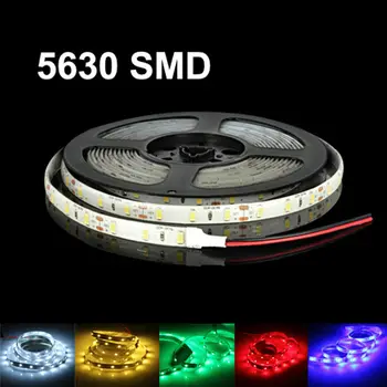 50M SMD5630 LED Strip Gaismas 60Leds/m DC12V lentes lentes diode elastīgu ūdensizturīgu