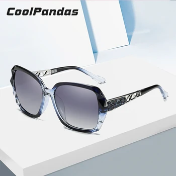 CoolPandas Zīmola Luksusa Dizaina Lielgabarīta Polarizētās Saulesbrilles Sieviešu Modes Ceļojumu Prizmatisks Briļļu Sieviešu gafas de sol mujer