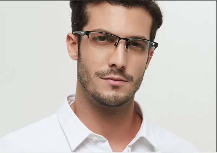 Vīrieši Gatavo tuvredzība brilles pusi-loka rāmis recepšu brilles, lielas sejas rāmi Tuvredzīgs Brilles, Anti-reflective datoru