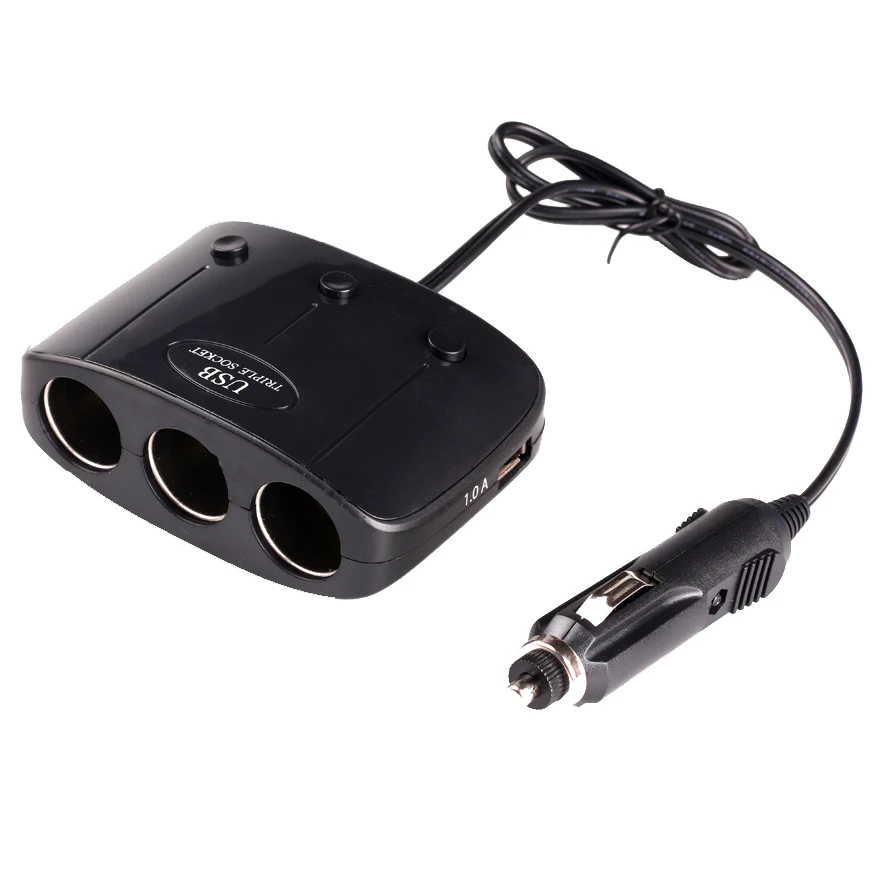 Auto Auto piepīpētāja Dual USB Ports 3 Veidu Kontaktligzdu Auto Lādētāja Adapteris 12V/24V Ligzdas Sadalītājs par Auto