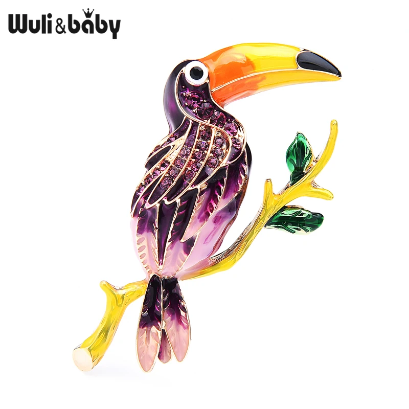 Wuli&baby Lielu Muti Emaljas Putnu Piespraudes Skaistums 3-krāsu Putnu Dzīvnieku Puse Biroja Ikdienas Broša Piespraudes Dāvanas