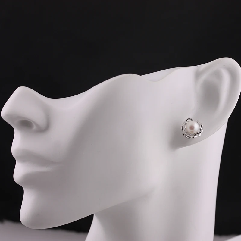 [MeiBaPJ]AAAA augstākās Kvalitātes Dabīgām Saldūdens Pērļu auskariem Sieviešu Modes Elegants Puse 925 Cieta Sudraba auskari