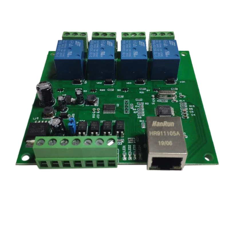 LAN Ethernet RJ45 TCP/IP WEB Tālvadības Kontroles panelis ar 4 Kanālu Pārraides UDP W5500 Tīkla Kontrolieris