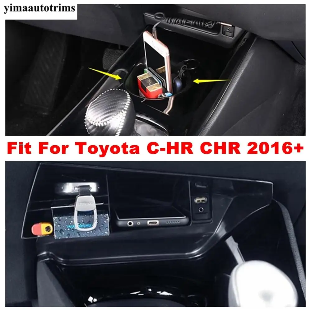 Yimaautotrims Auto Piederumu Cup Pudele Support / Konteineru Uzglabāšanas Kaste Tālrunis Paplāte Piederumu Komplekts Toyota C-HR CHR 2016. - 2021. gadam