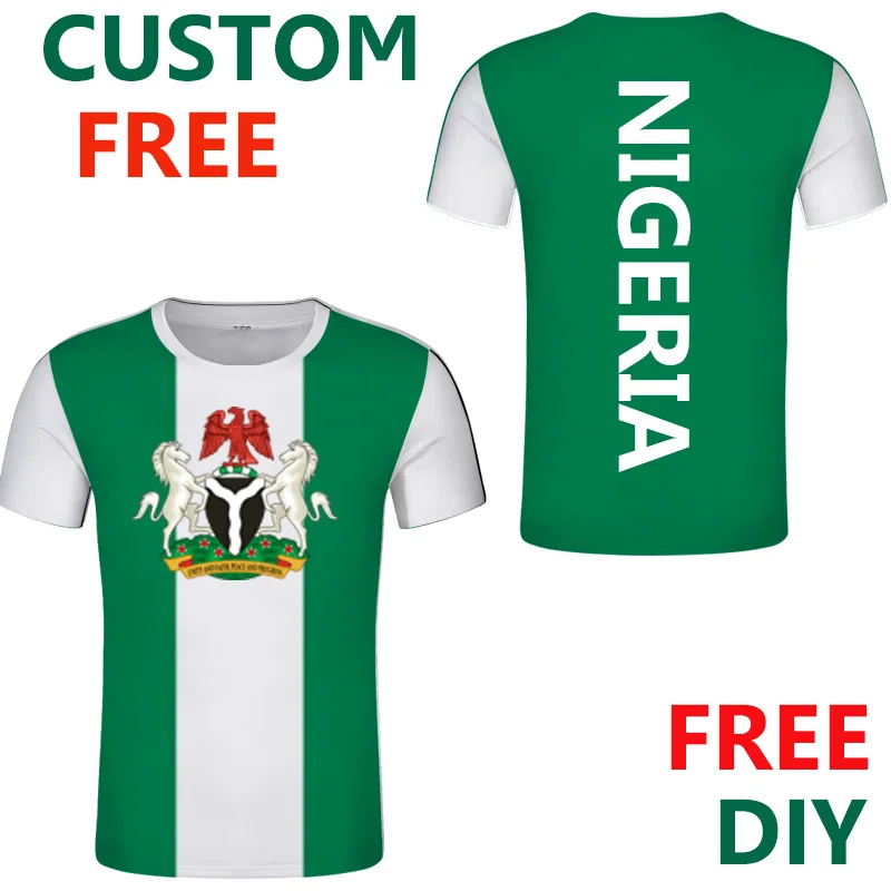 Nigērija t krekls DIY Bezmaksas Pielāgotu Nosaukumu, Melns t-krekls Nigērija Jersey Tauta Karoga Pērļu teksts, foto Nigērijas ikdienas apģērbu tshirt