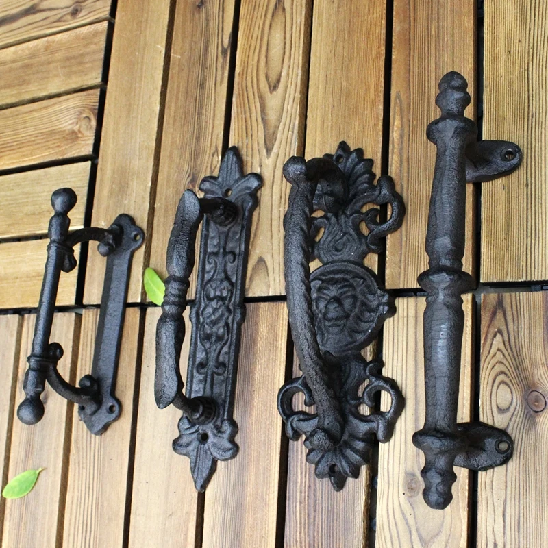 Eiropas retro dārzs pagalma čuguna amatniecības durvju rokturi mājās apdare sienu apdare, durvju rokturi istabas piederumi