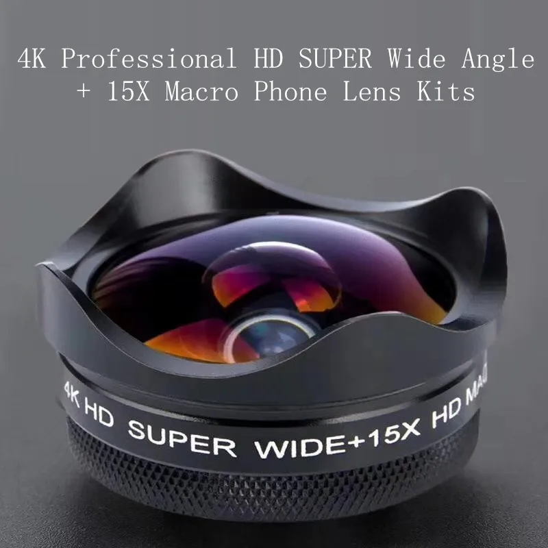 13MM Super Platleņķa 15X Makro Tālrunis Lēcu Komplekti Profesionālā HD (4K Kameru, Mobilo Telefonu Lēcas iPhone Xs Max X 8 7 plus Huawei