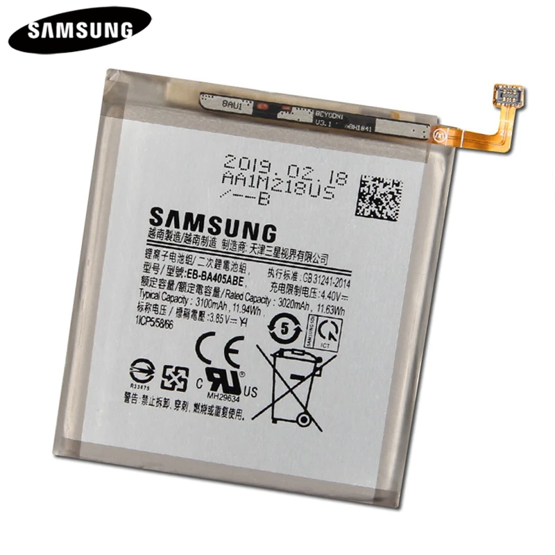 Samsung Oriģināls Tālruņa Akumulatora EB-BA405ABE EB-BA405ABU Samsung GALAXY A40 A405F 3100mAh Tālruņa Akumulatora Nomaiņa